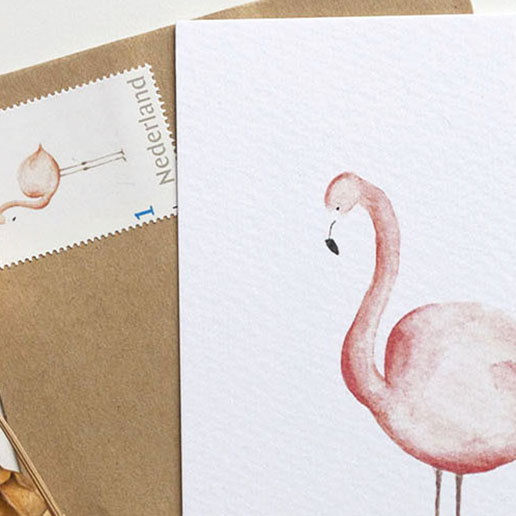 geboortekaartje flamingo