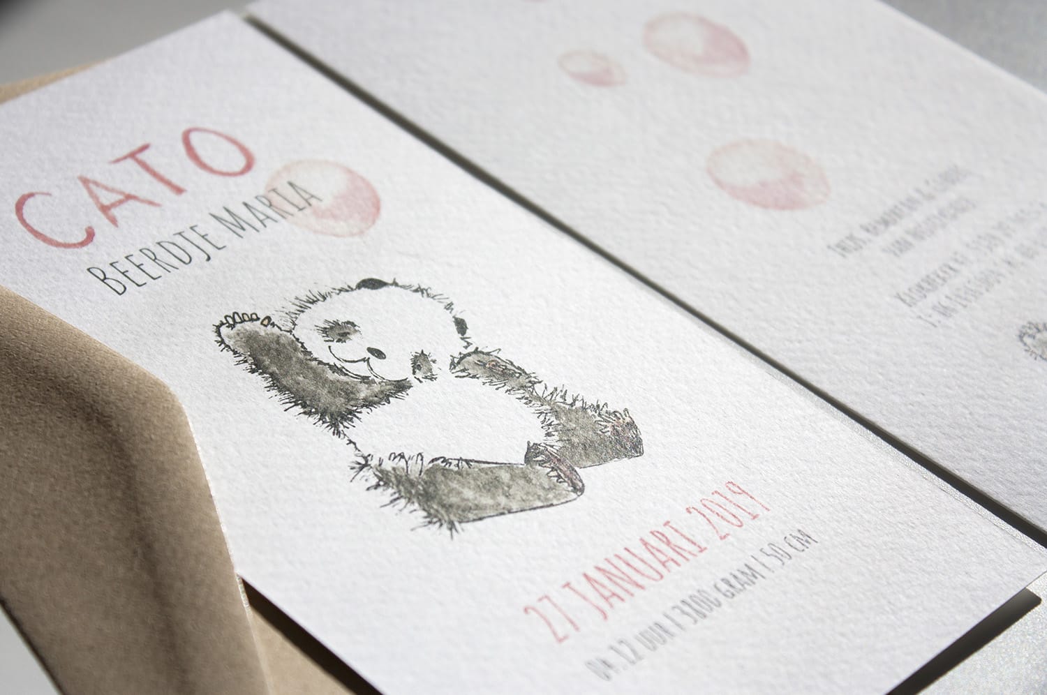 Lieve babykaart met panda