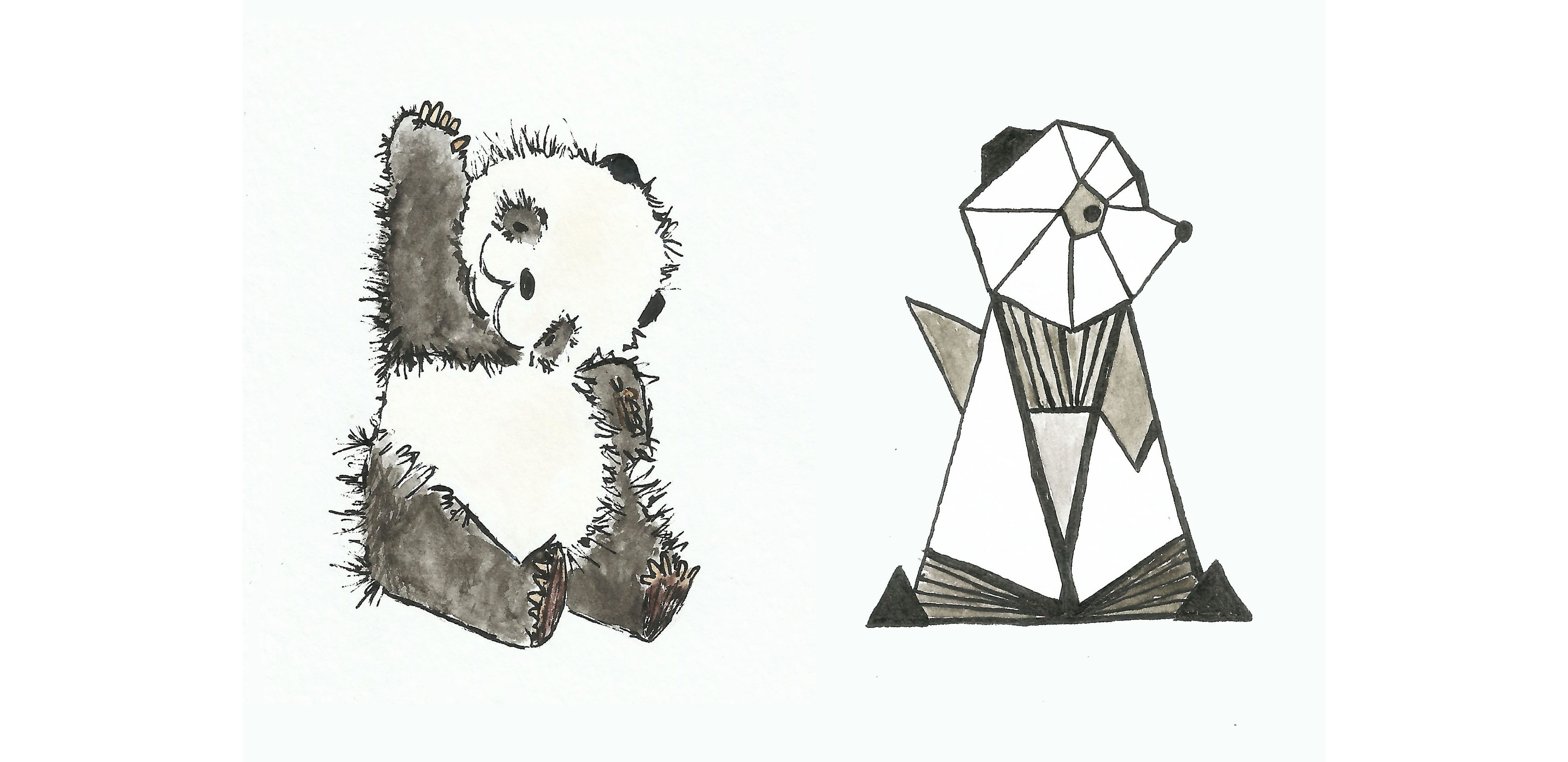 Panda's uitgewerkte kaartjes